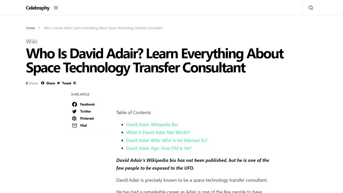 Who Is David Adair? Learn Everything About Space Technology Transfer ...