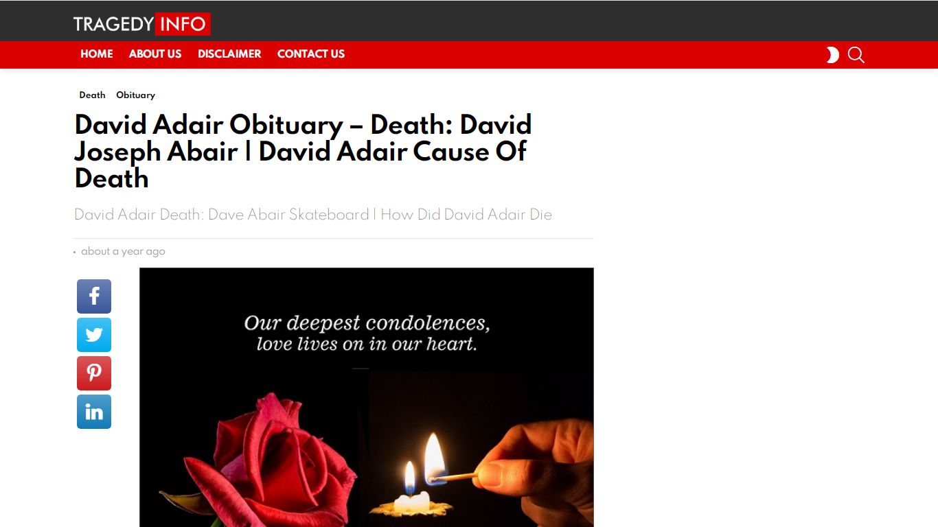 David Adair Obituary – Death: David Joseph Abair - Tradegy Info